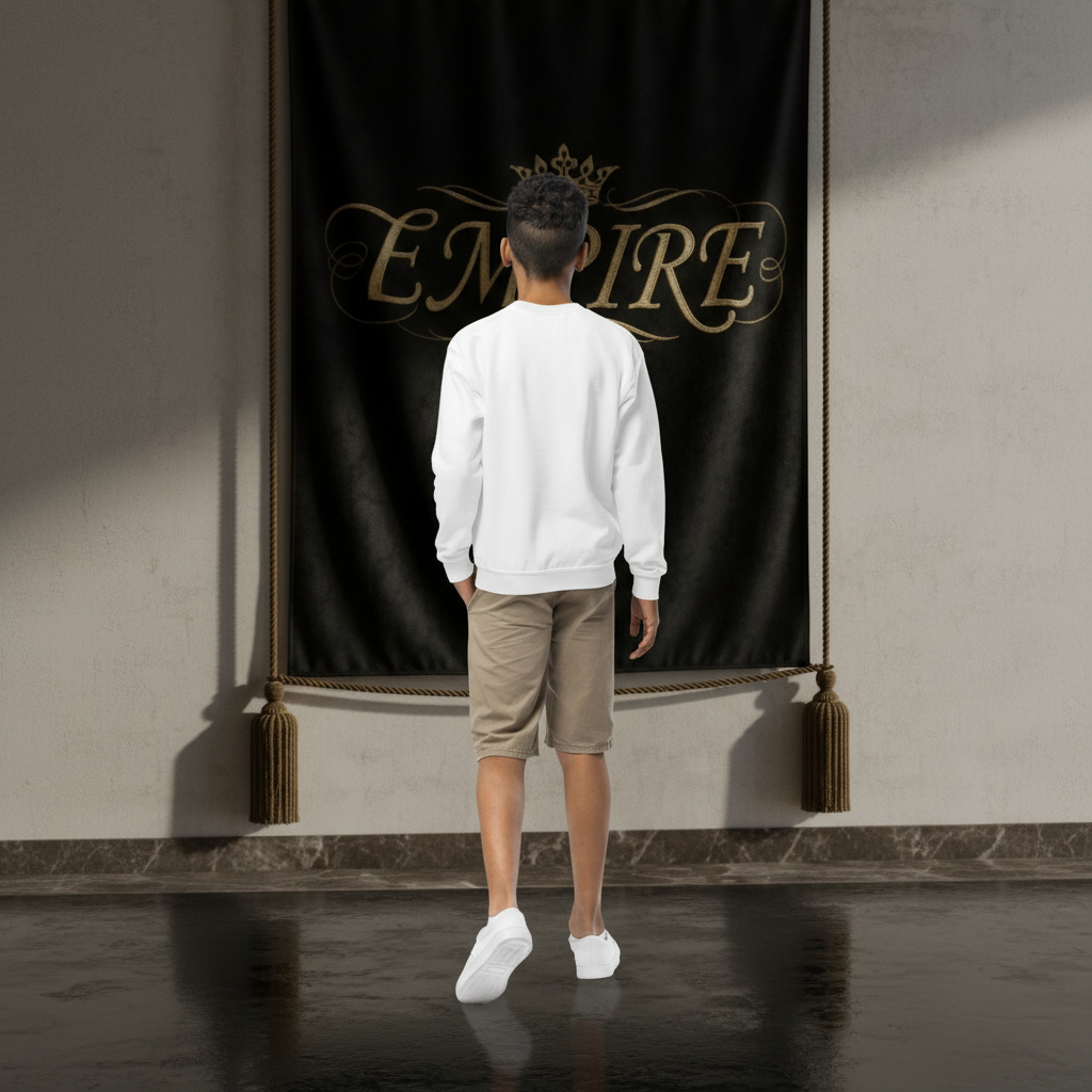 Sweatshirt blanc Build Your EMPIRE - Vue de dos