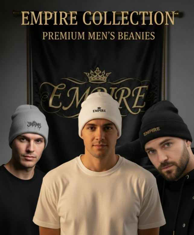 Empire Embroidered Beanie Men — Strength, Power, Authority