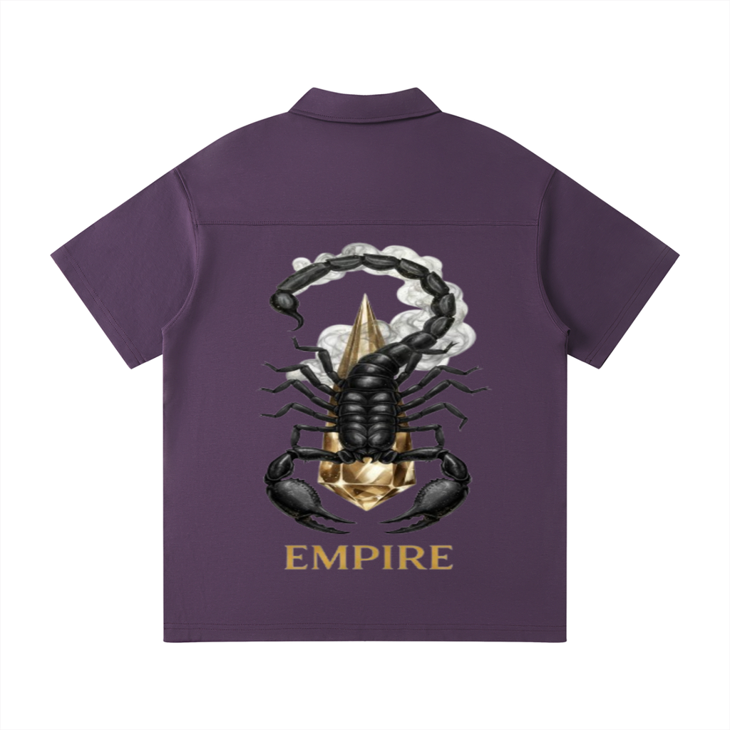 EMPIRE Men’s Quarter-Zip Polo Shirt — Meteor Scorpio