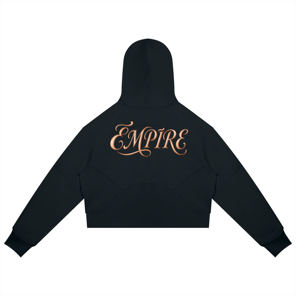 EMPIRE Women's Cropped Zip-Through Hoodie