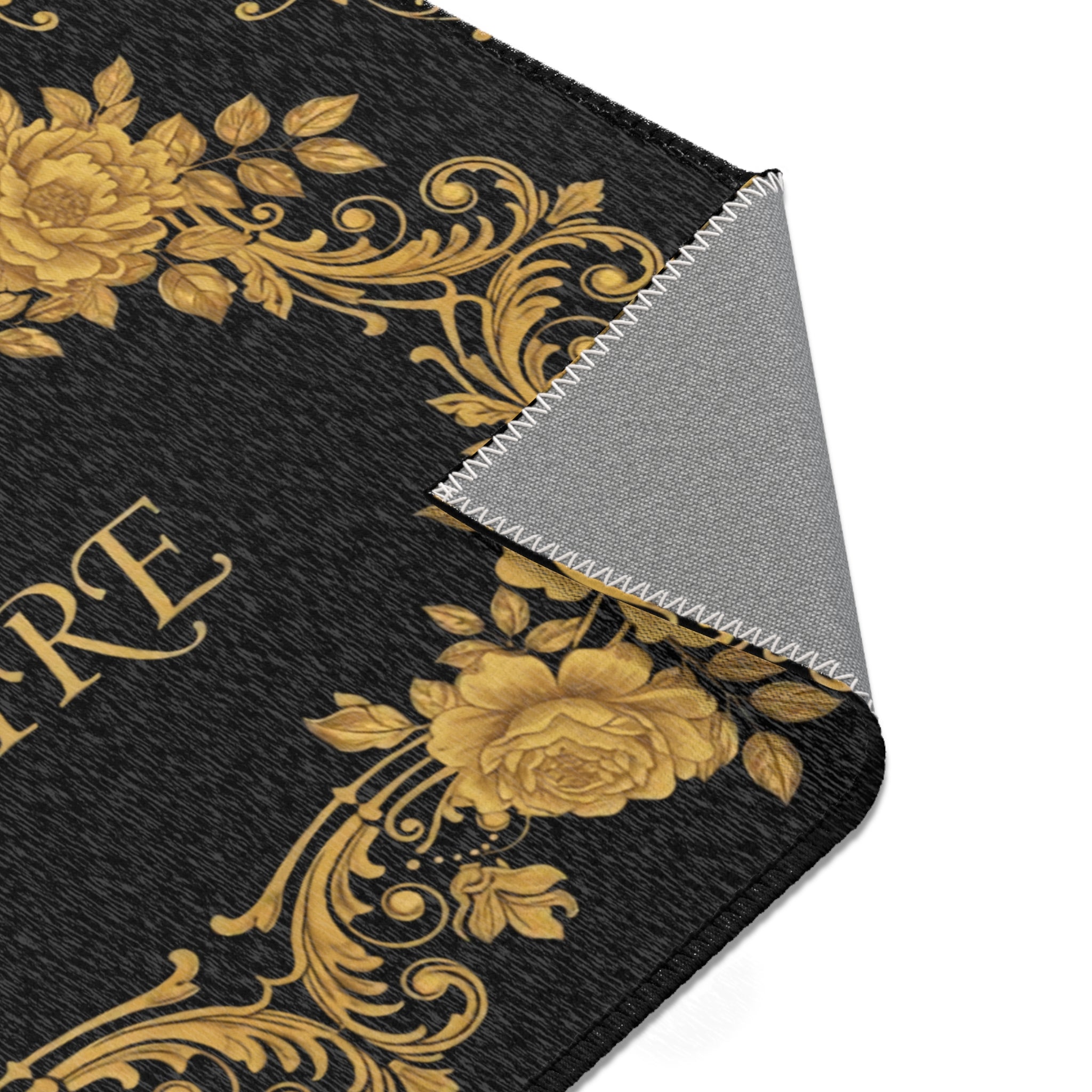EMPIRE Area Rug — Baroque Floral Gold