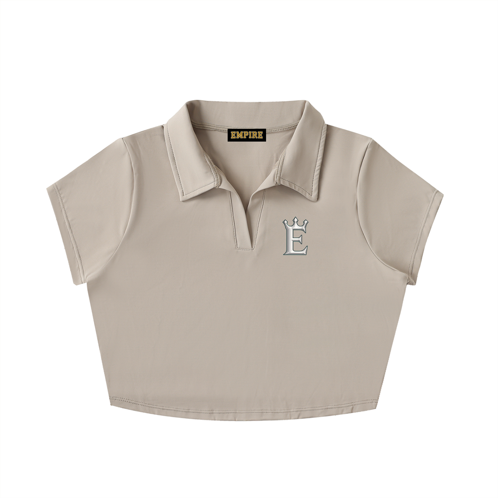 EMPIRE Women's V-Neck Crop Top — Graphite Crowned