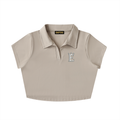 EMPIRE Women's V-Neck Crop Top — Graphite Crowned