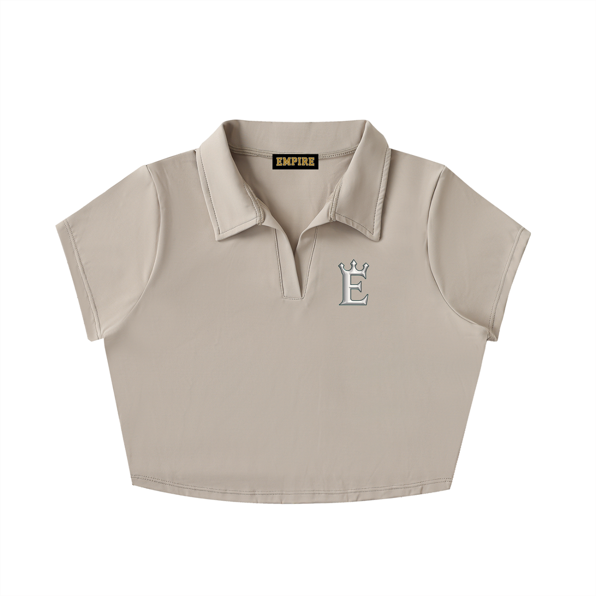 EMPIRE Women's V-Neck Crop Top — Graphite Crowned