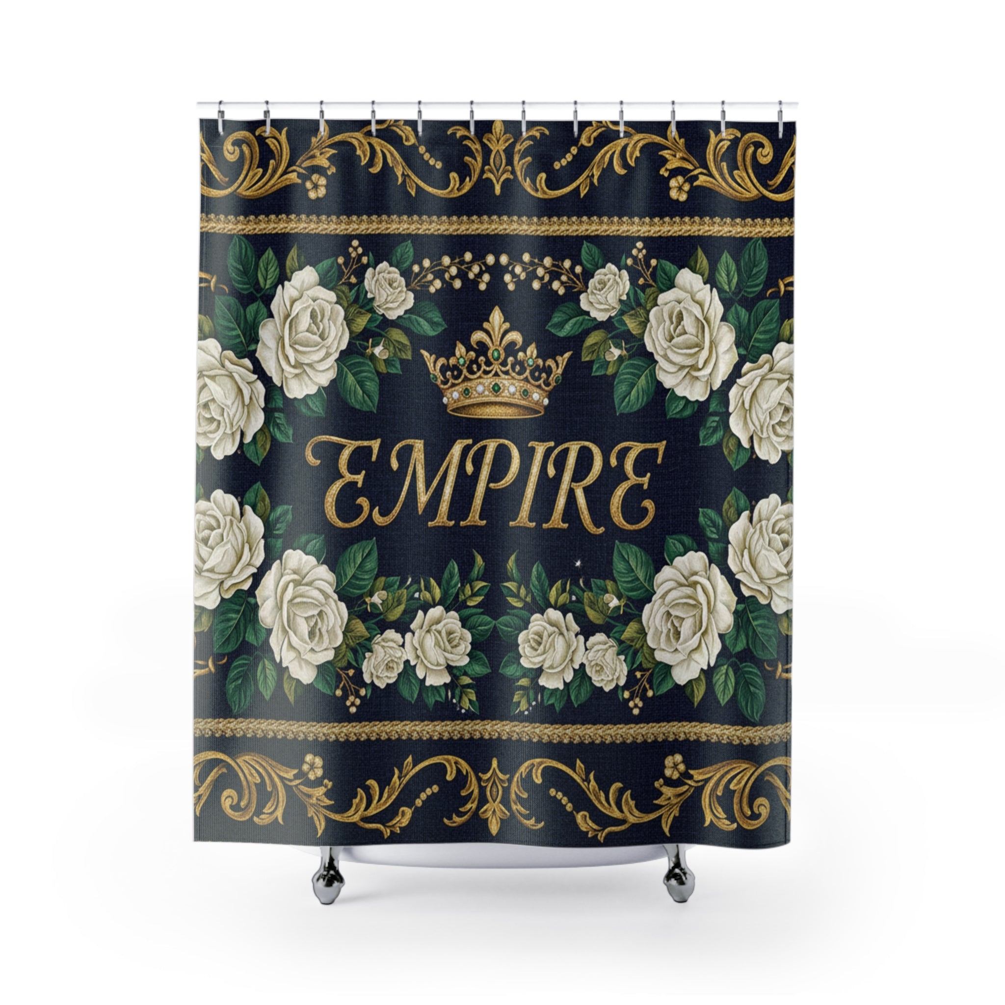 EMPIRE Shower Curtain — Crown Regal Floral Bath Design