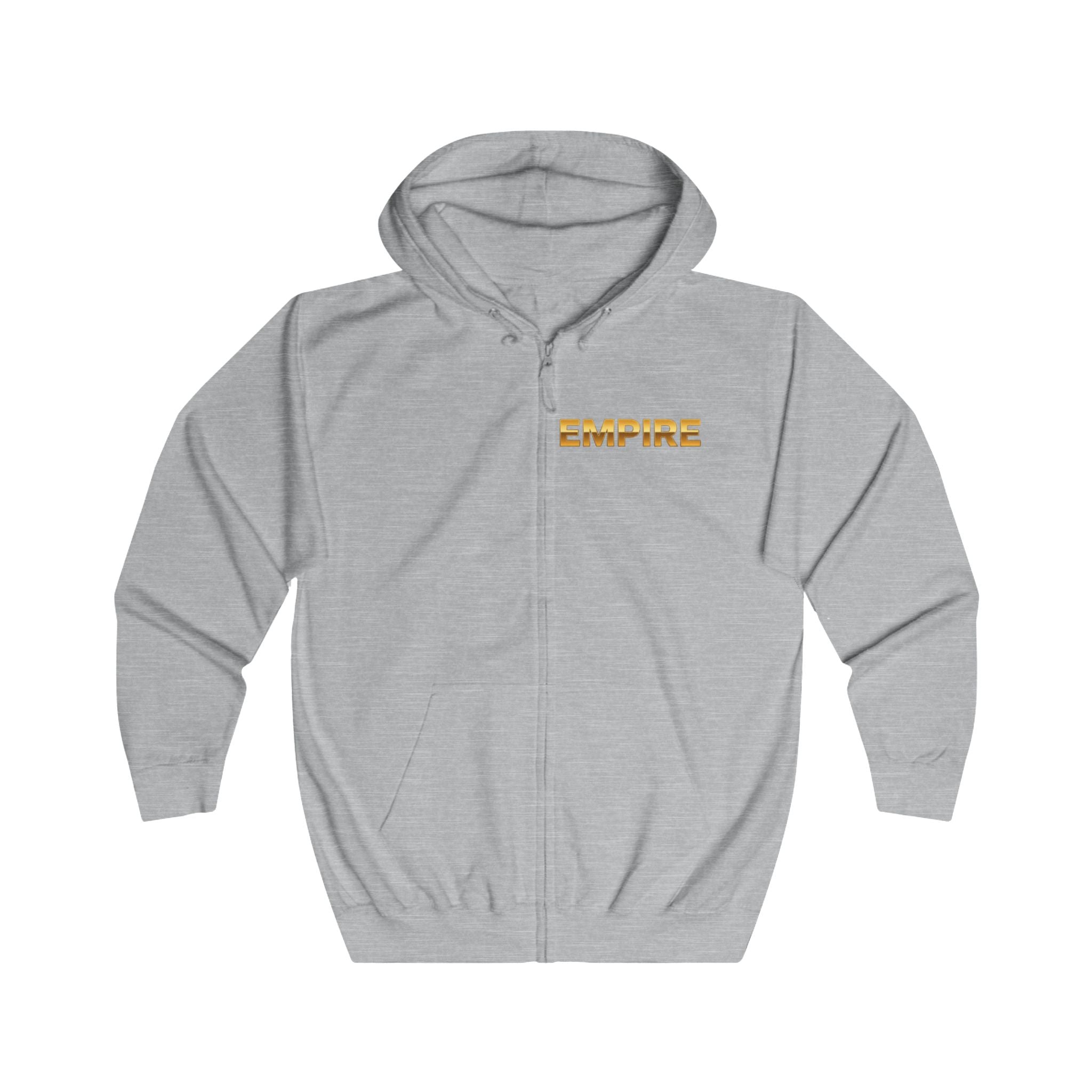 EMPIRE Crown Ornate Full Zip Hoodie — Premium Men's Elegant Streetwear