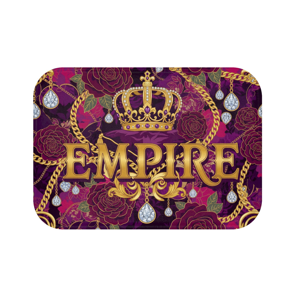EMPIRE Bath Mat — Luxurious Gold Crown & Jewel Floral Design