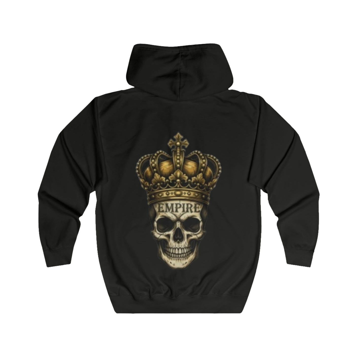 EMPIRE Skull Crown Full Zip Hoodie — Bold Men's Edgy Streetwear