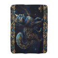 EMPIRE Celestial Cat Sherpa Blanket — Gold Ornate Galaxy Luxury Throw