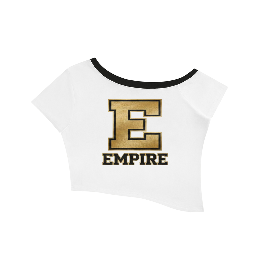 EMPIRE Women's Asymmetric Off-Shoulder Crop Top
