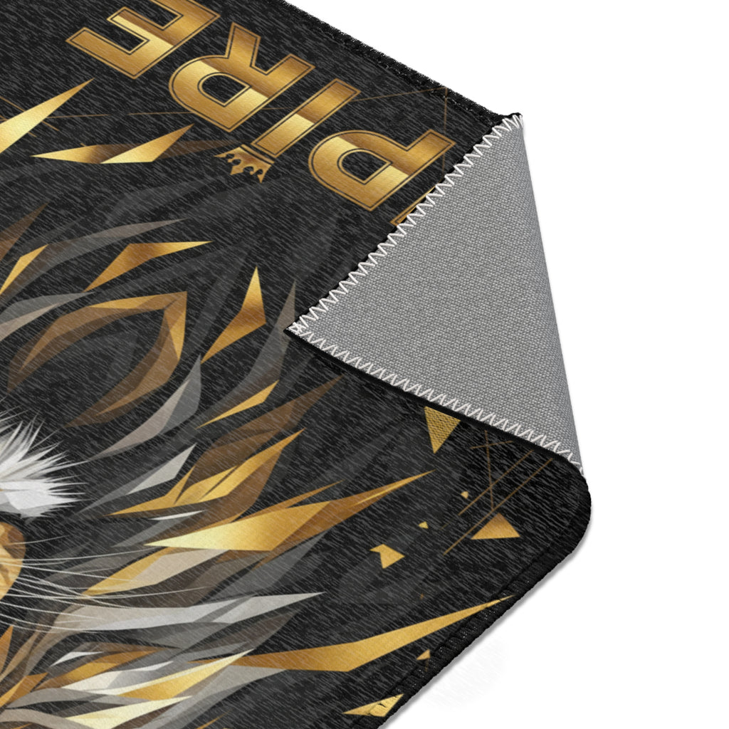 EMPIRE Lion Area Rug — Regal Gold Crowned Lion Decor