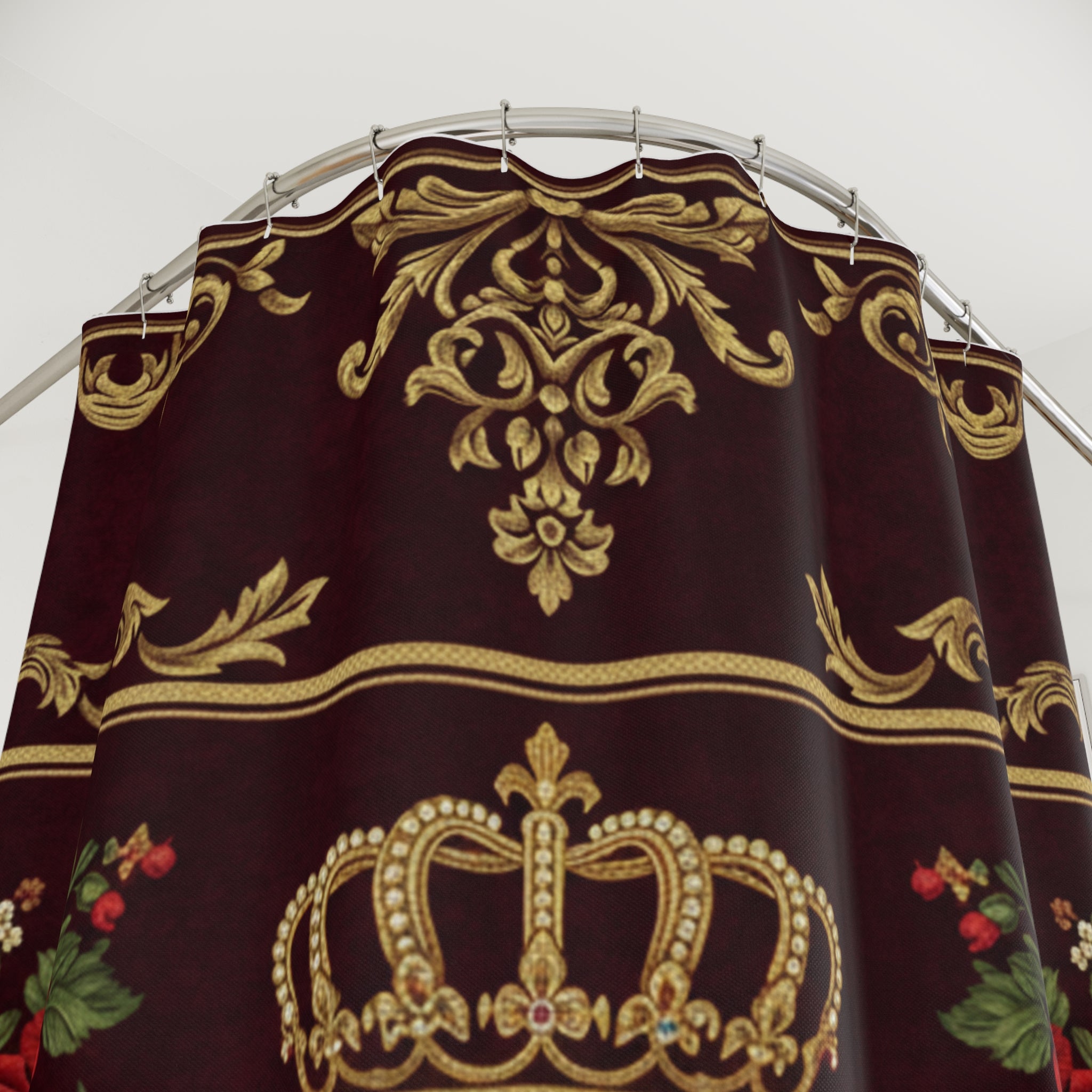 EMPIRE Shower Curtain — Royal Crown & Rose Bathroom Design