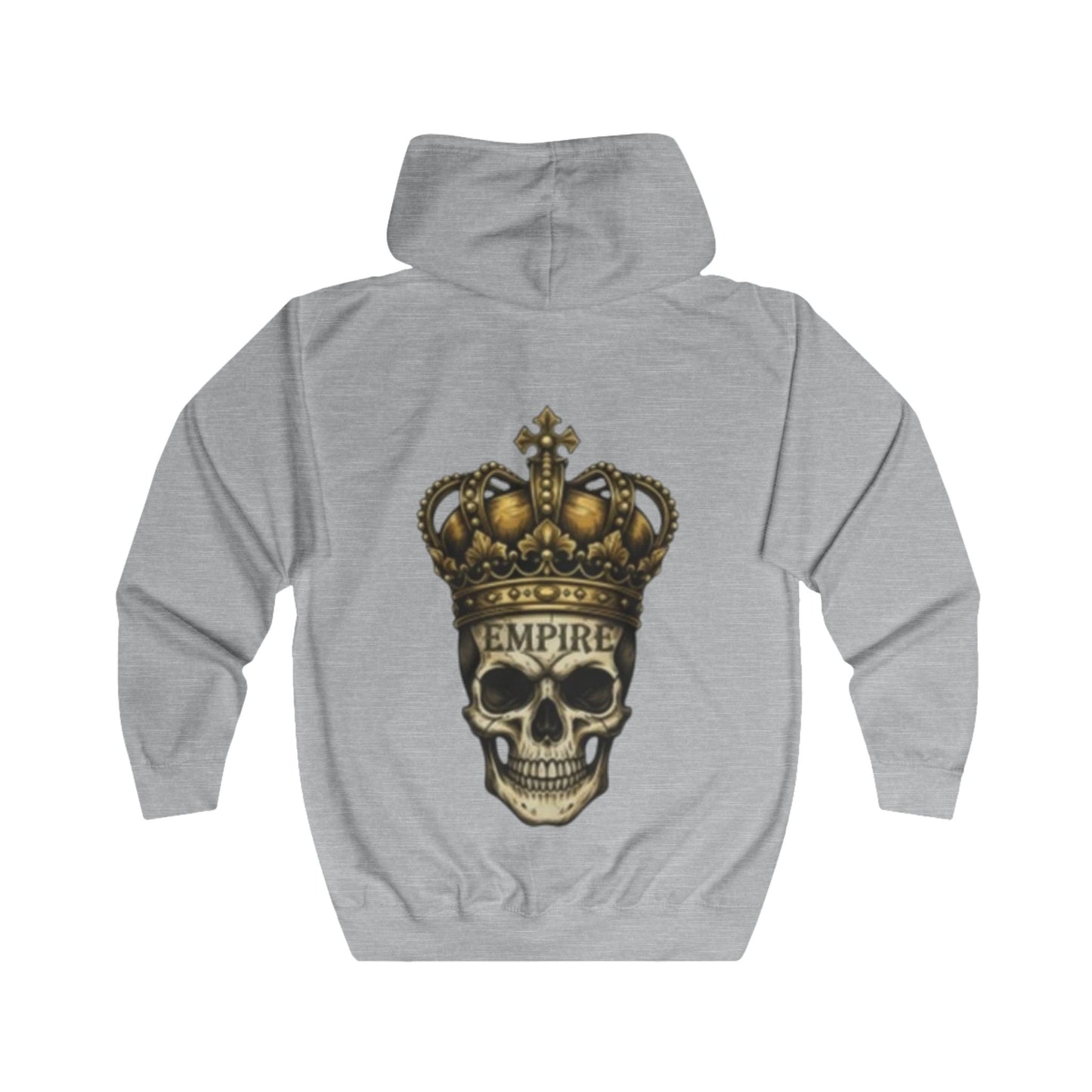 EMPIRE Skull Crown Full Zip Hoodie — Bold Men's Edgy Streetwear