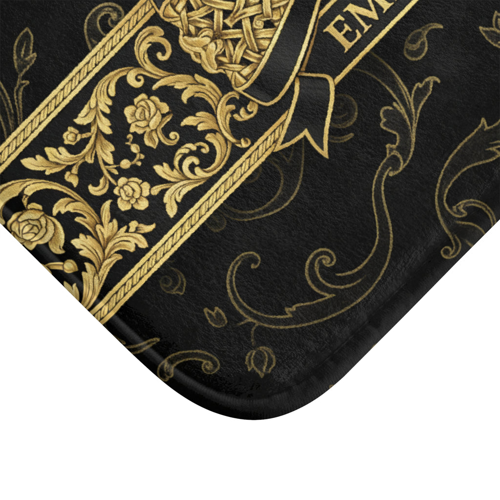 EMPIRE Bath Mat — Luxurious Black & Gold Baroque Design