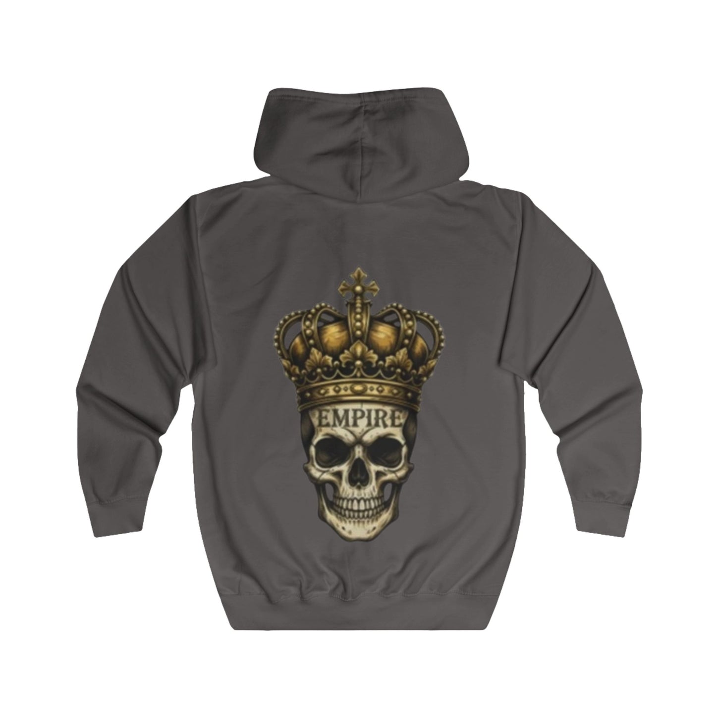 EMPIRE Skull Crown Full Zip Hoodie — Bold Men's Edgy Streetwear