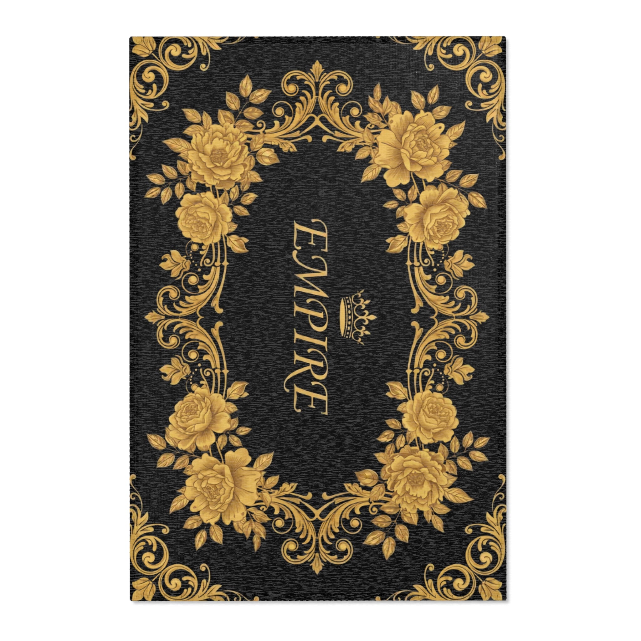 EMPIRE Area Rug — Baroque Floral Gold