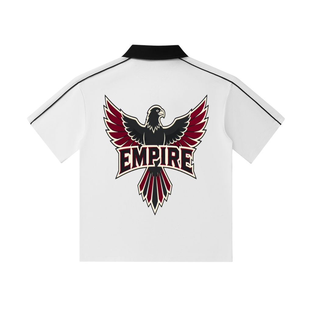 EMPIRE Men’s Contrast-Collar Short-Sleeve Polo — Falcon Strike