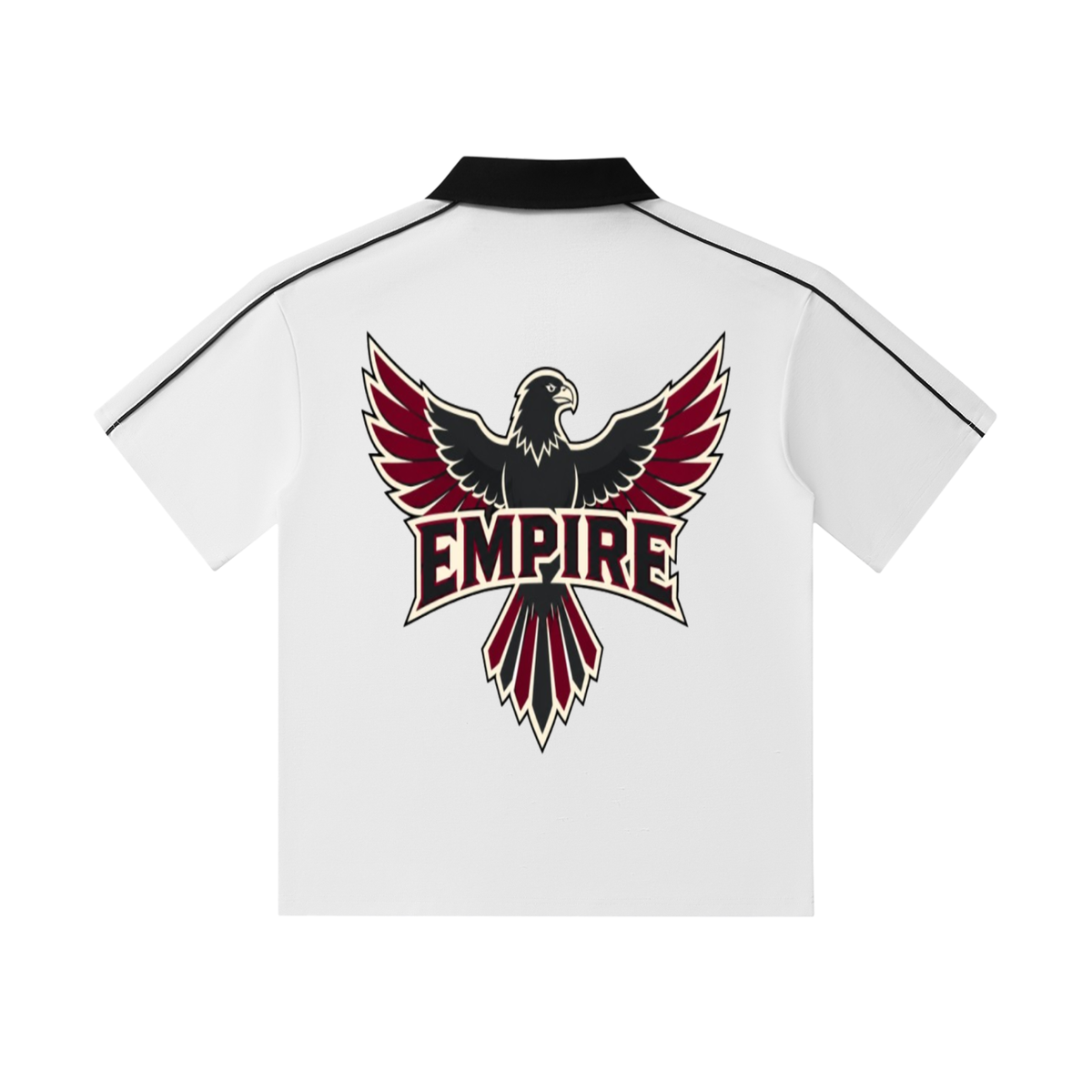 EMPIRE Men’s Contrast-Collar Short-Sleeve Polo — Falcon Strike