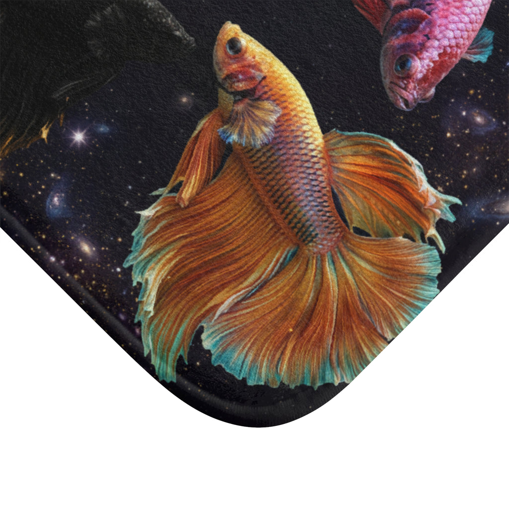 EMPIRE Betta Fish Bath Mat — Cosmic Aquarium Galaxy Decor