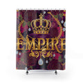 EMPIRE Shower Curtain — Luxe Gold Crown & Ruby Rose Design