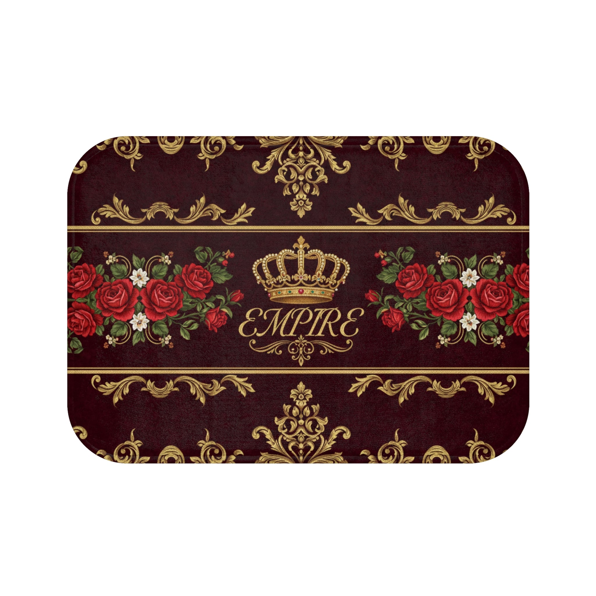 EMPIRE Bath Mat — Crown Rose Victorian Floral Luxury Design