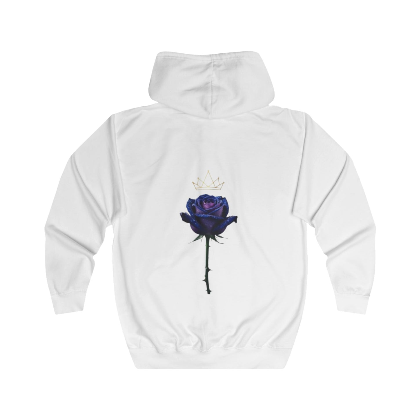 EMPIRE Crown Rose Full Zip Hoodie — Elegant Women's Hoodie