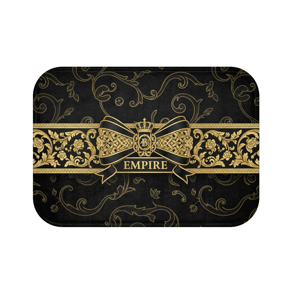 EMPIRE Bath Mat — Luxurious Black & Gold Baroque Design