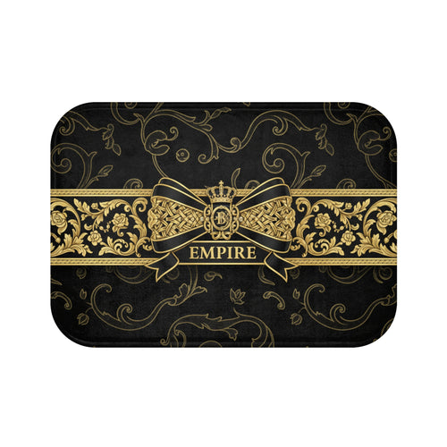 EMPIRE Bath Mat — Luxurious Black & Gold Baroque Design