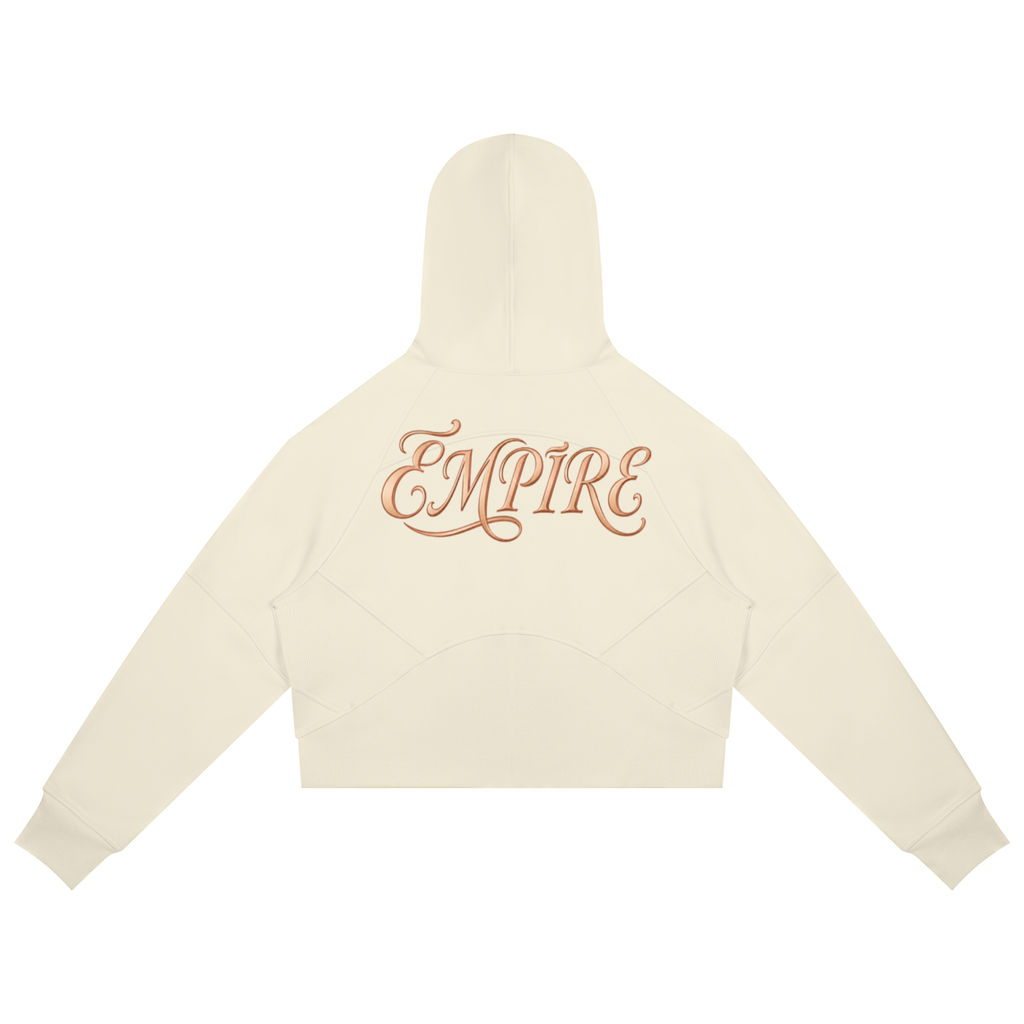 EMPIRE Women's Cropped Zip-Through Hoodie