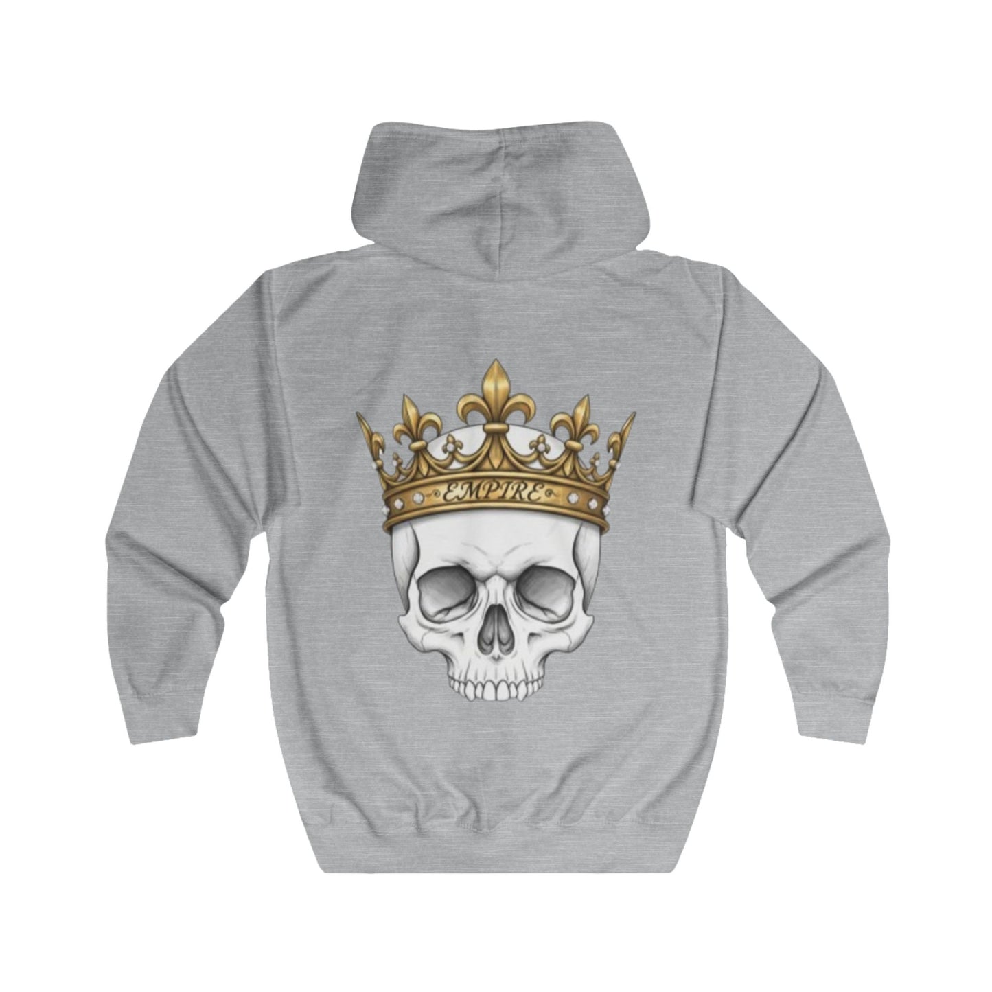 EMPIRE Skull Crown Full Zip Hoodie — Bold Women's Edgy Hoodie