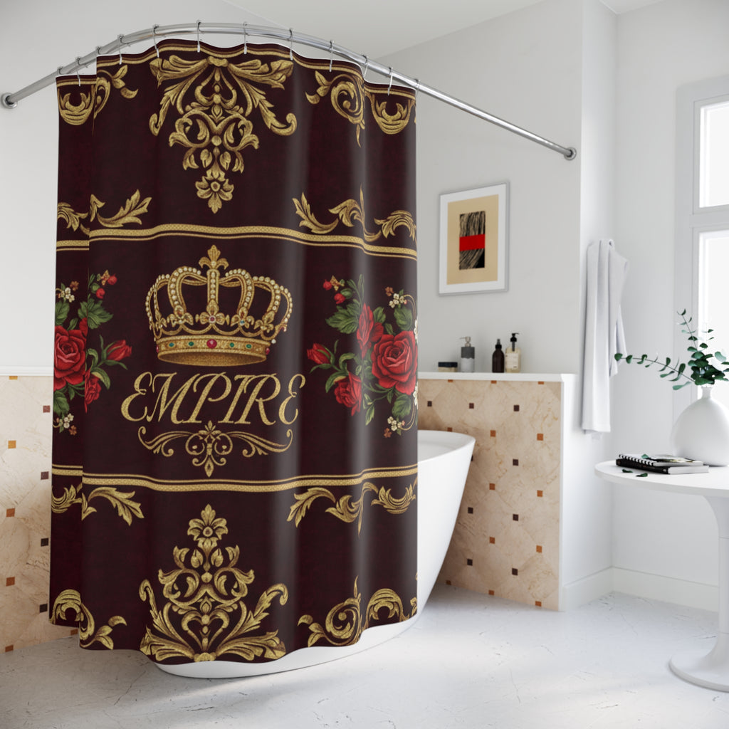 EMPIRE Shower Curtain — Royal Crown & Rose Bathroom Design