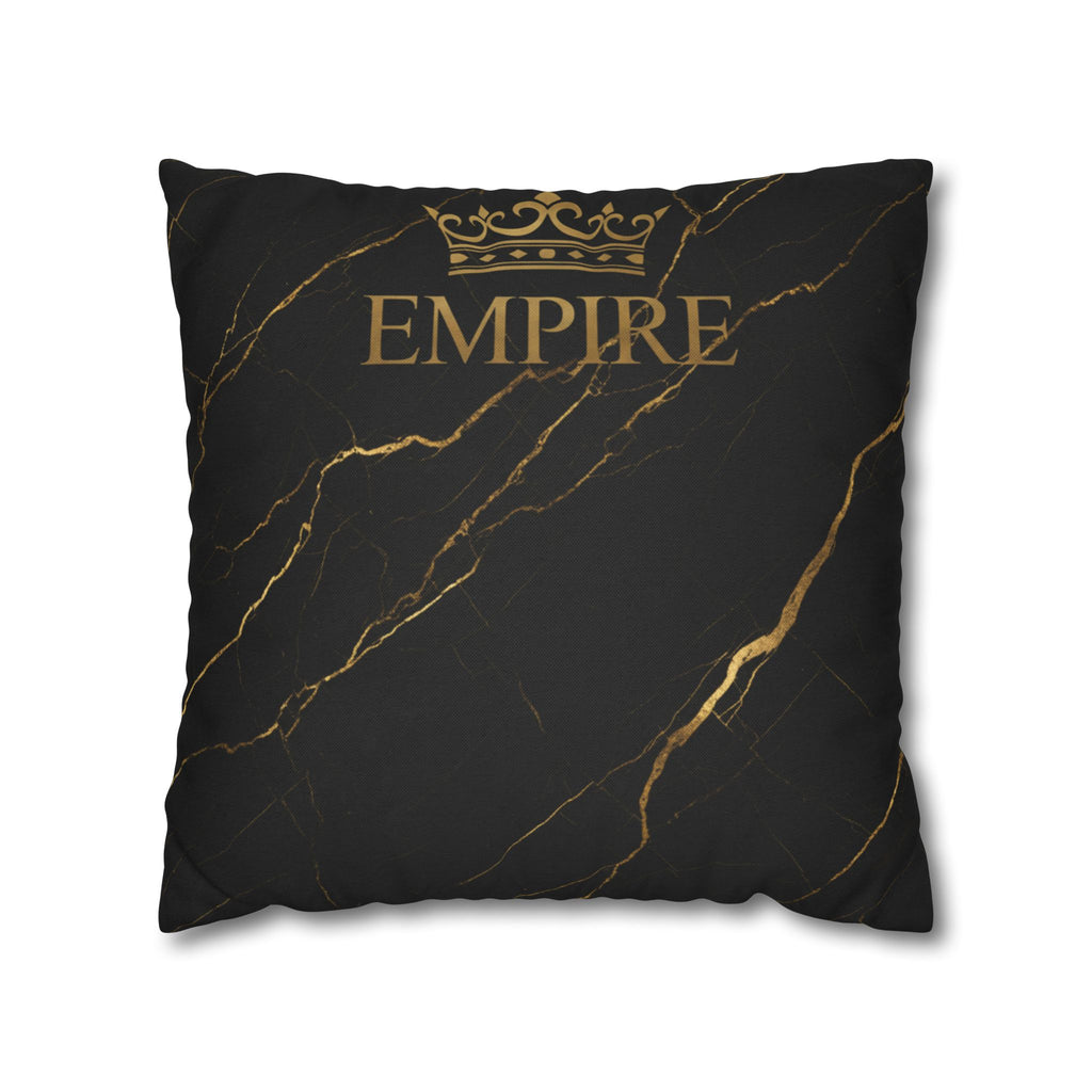 EMPIRE Black & Gold Marble Decorative Pillow — Luxury Cushion
