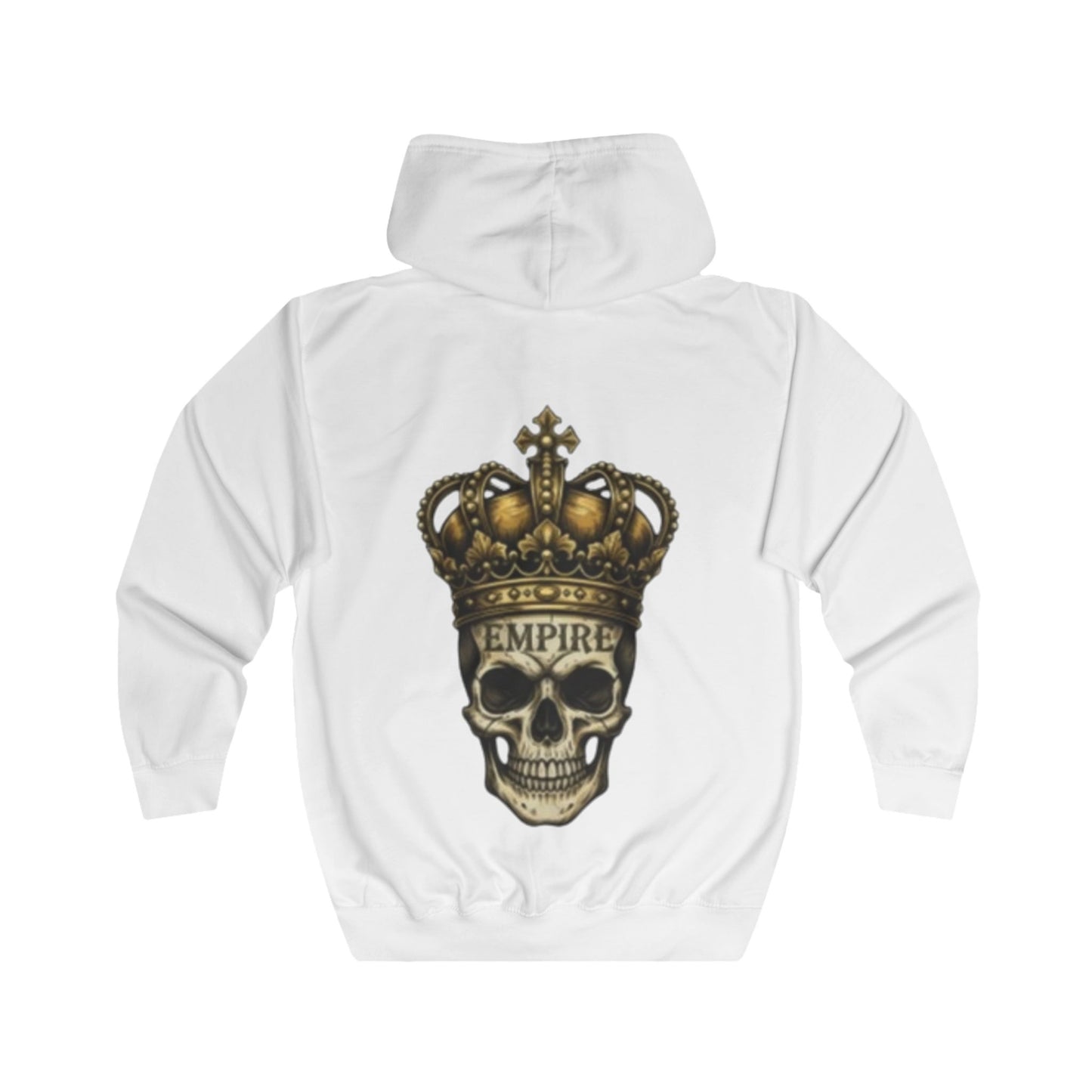 EMPIRE Skull Crown Full Zip Hoodie — Bold Men's Edgy Streetwear