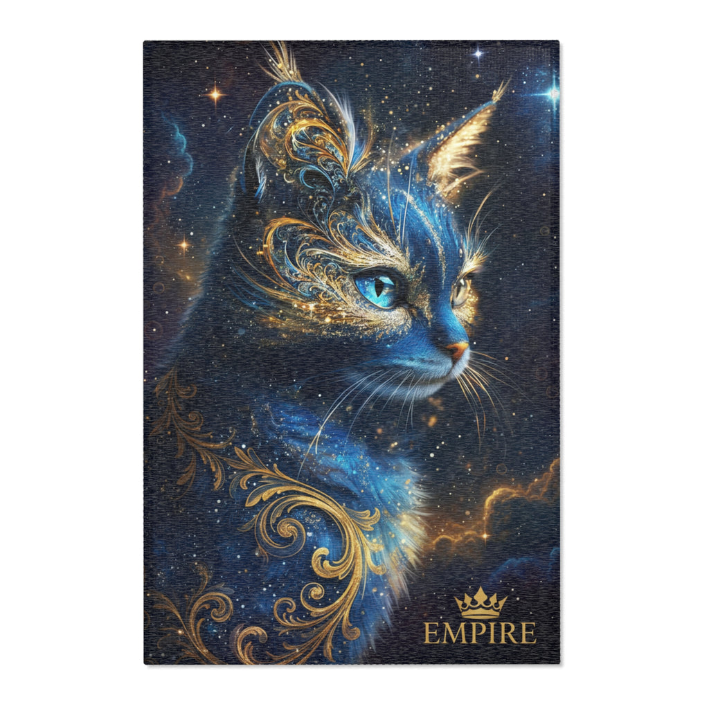 EMPIRE Mystic Cat Area Rug — Blue Galaxy Feline Decor