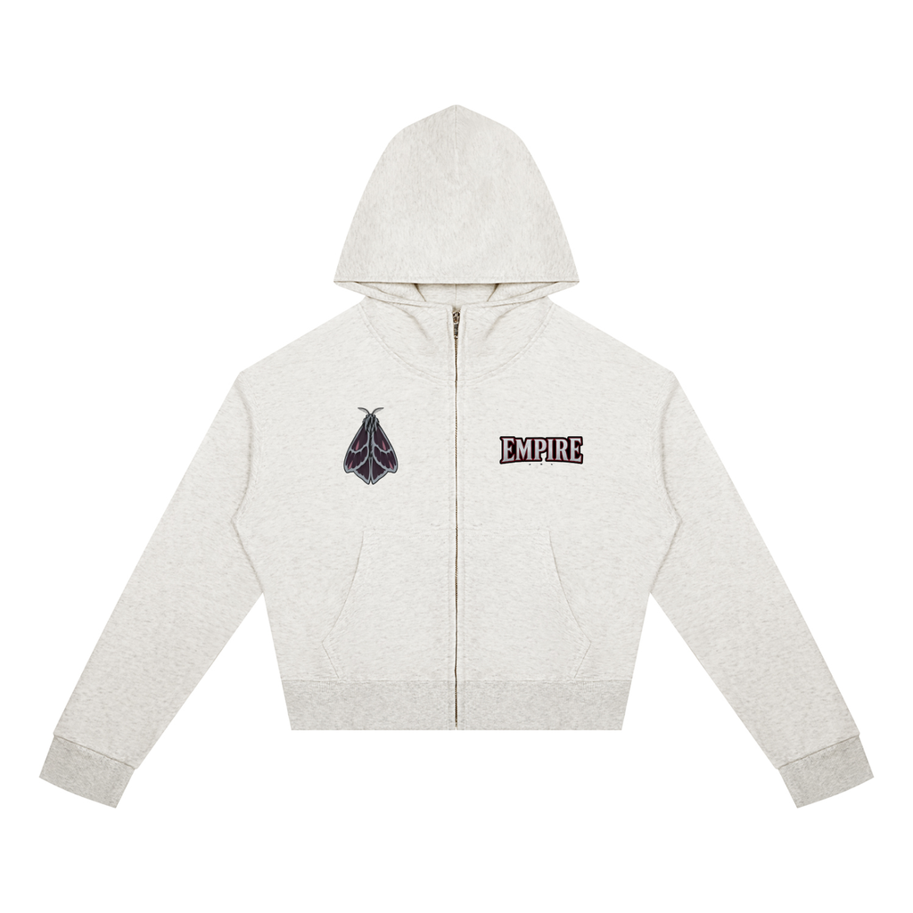 EMPIRE Women's Short Full-Zip Hoodie — Empire Velvet Moth