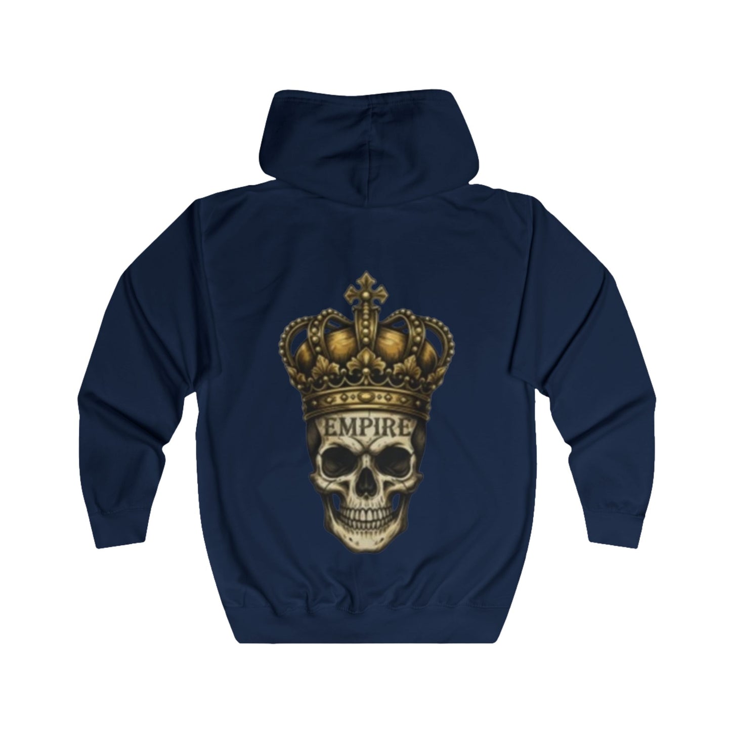 EMPIRE Skull Crown Full Zip Hoodie — Bold Men's Edgy Streetwear
