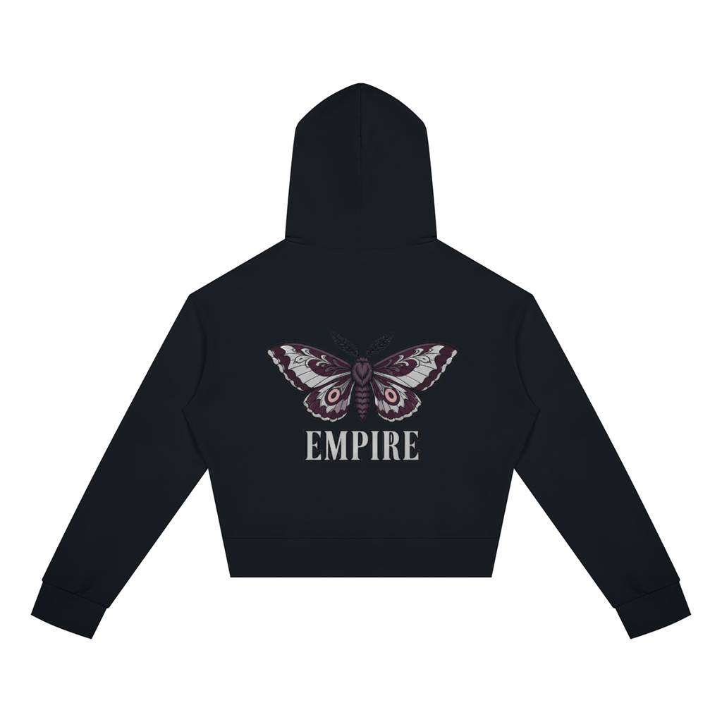 EMPIRE Women's Short Full-Zip Hoodie — Empire Velvet Moth
