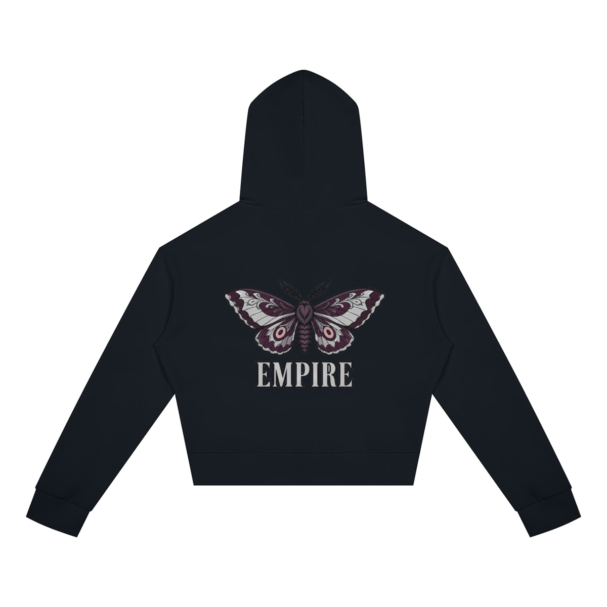 EMPIRE Women's Short Full-Zip Hoodie — Empire Velvet Moth