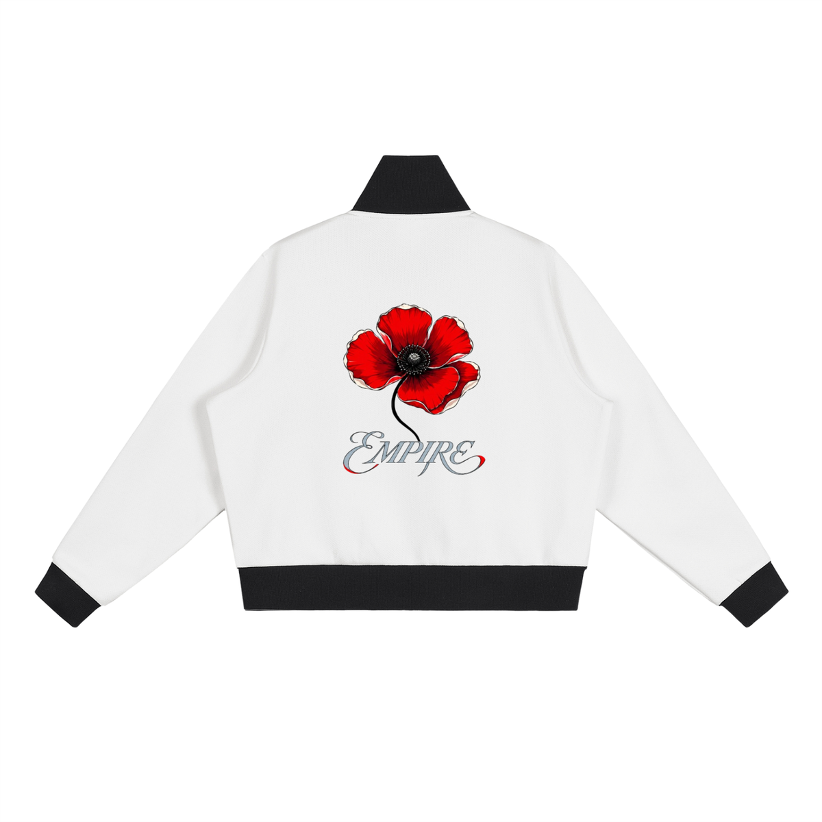 EMPIRE Women's Cropped Fleece Track Jacket — Empire Scarlet Poppy