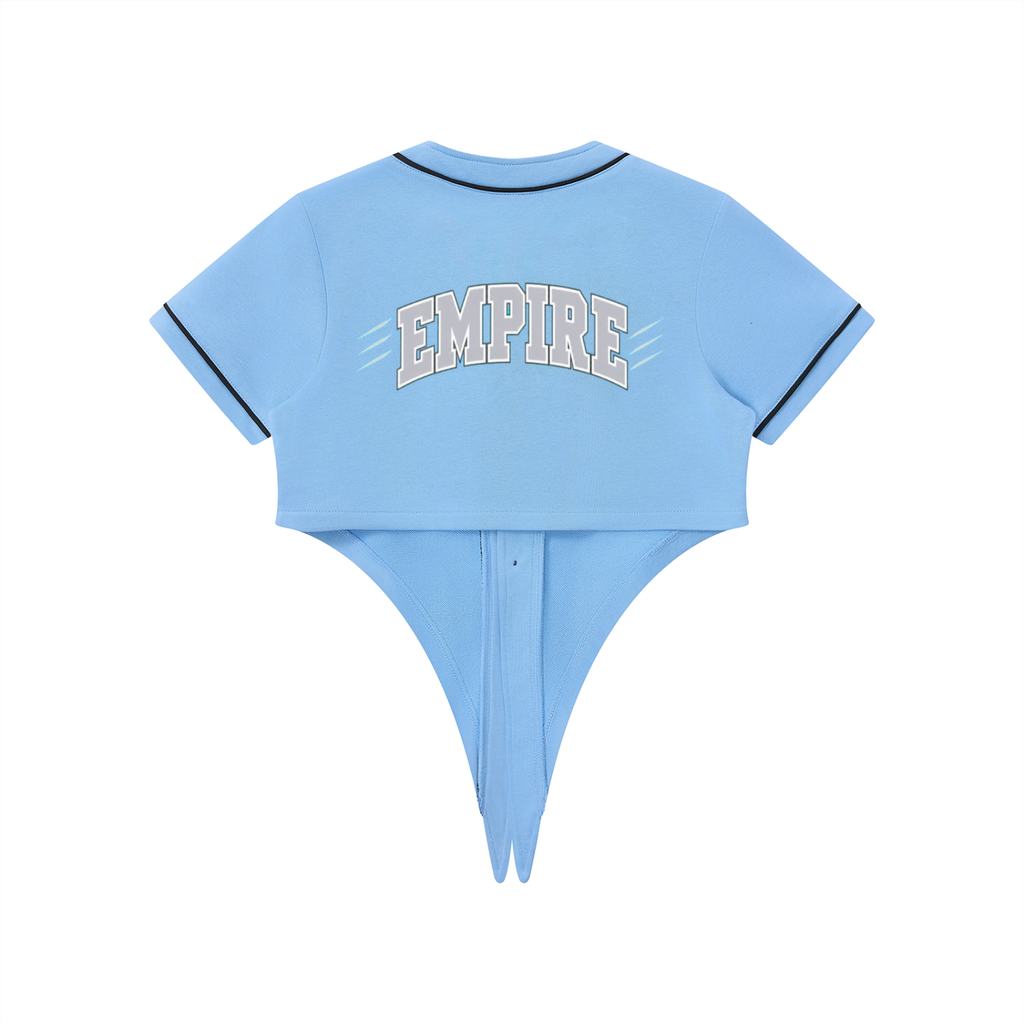 EMPIRE Women's Cropped Baseball Jersey — Silver Signature