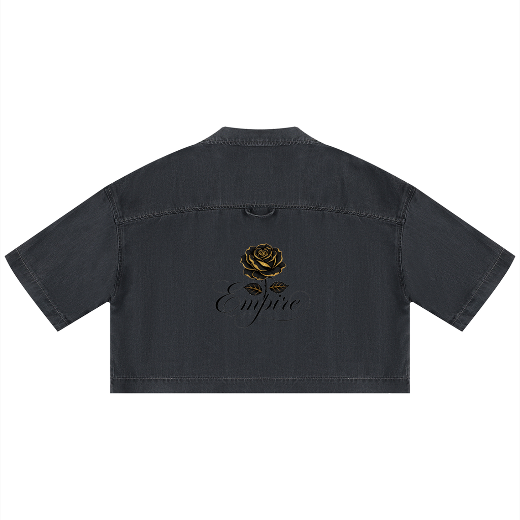 EMPIRE Vintage Wash Boxy Cropped Shirt — Effortless Edge