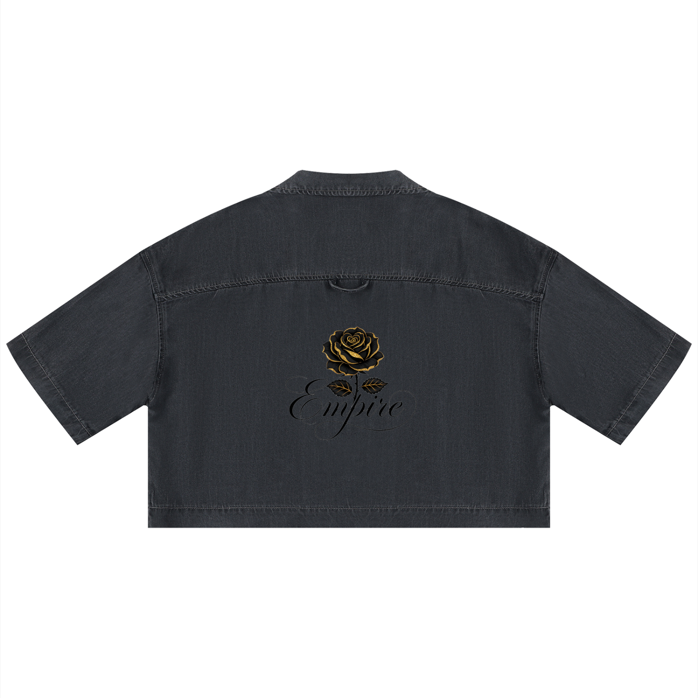 EMPIRE Vintage Wash Boxy Cropped Shirt — Effortless Edge