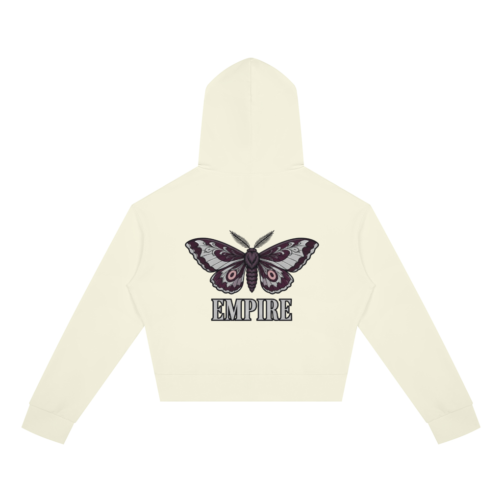 EMPIRE Women's Short Full-Zip Hoodie — Empire Velvet Moth