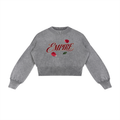 EMPIRE Women's Mineral-Wash Cropped Sweater — Empire Velvet Camellia