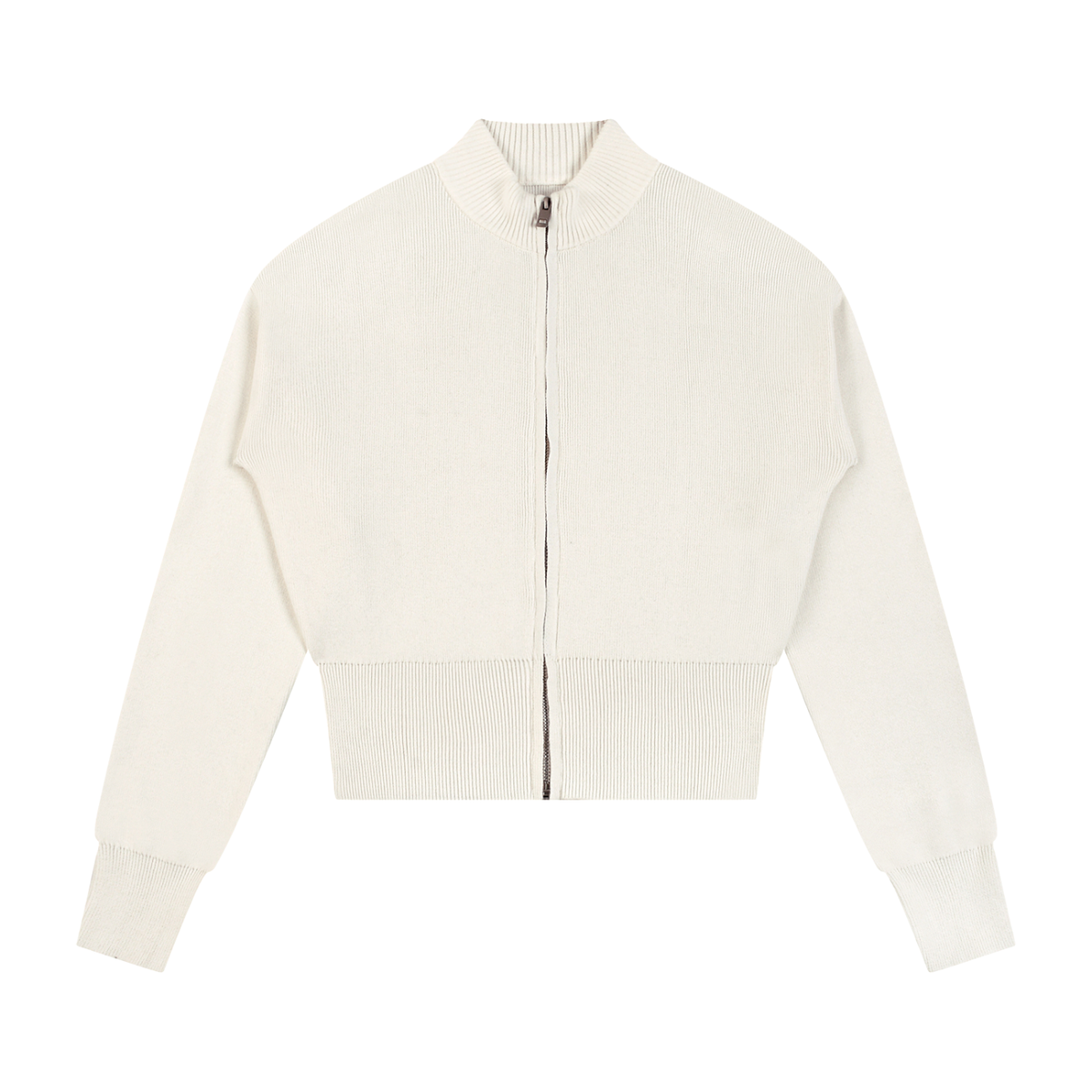 EMPIRE Women's Short Mock-Neck Zip Cardigan — Empire Signature
