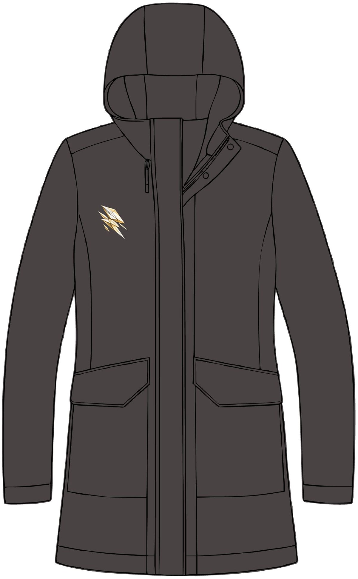 EMPIRE Women's Softshell Parka — Gold Silver Fragment