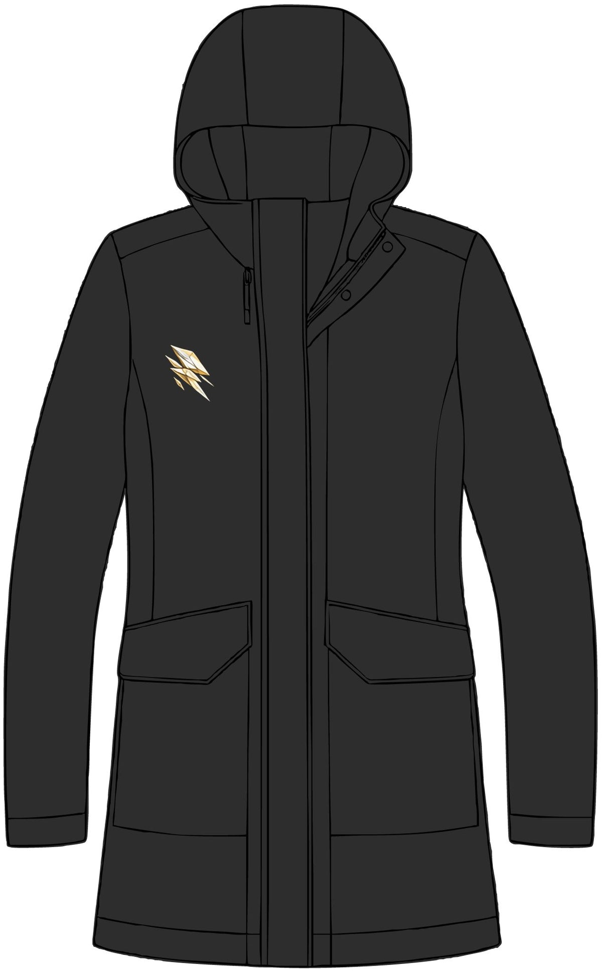 EMPIRE Women's Softshell Parka — Gold Silver Fragment