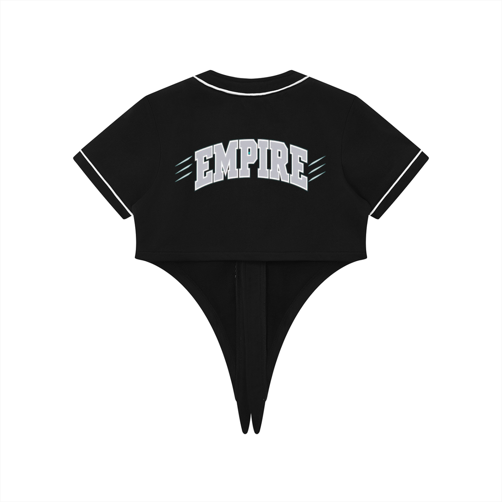 EMPIRE Women's Cropped Baseball Jersey — Silver Signature