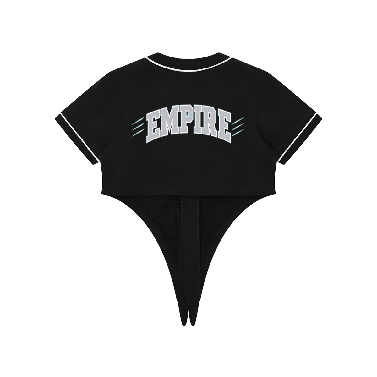 EMPIRE Women's Cropped Baseball Jersey — Silver Signature