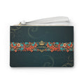 EMPIRE Floral Clutch Bag — Teal & Coral Luxury Wristlet